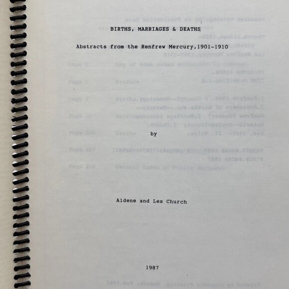 Births Marriages & Deaths Renfrew Mercury 1871-1915 by Aldene & Les Church - Picture 6 of 7